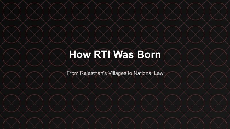 How RTI Was Born — From Rajasthan