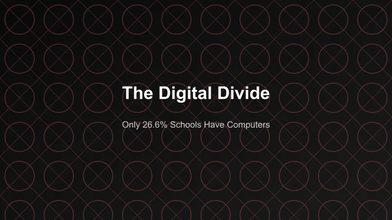 The Digital Divide - Only 26.6% Schools Have Computers