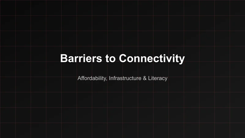 Barriers to Connectivity - affordability, infrastructure, and literacy challenges