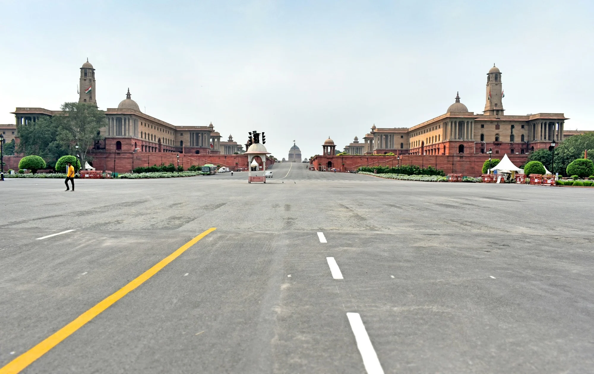 Kartavya Path leading to Rashtrapati Bhavan between North and South Block, New Delhi