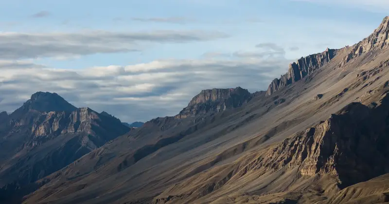 Towering mountains above the Spiti Valley in Himachal Pradesh